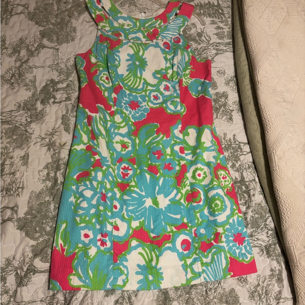 Lilly Pulitzer sz 6 Lindy dress, PB Pink Print, vintage honeycomb donny print - Picture 8 of 14